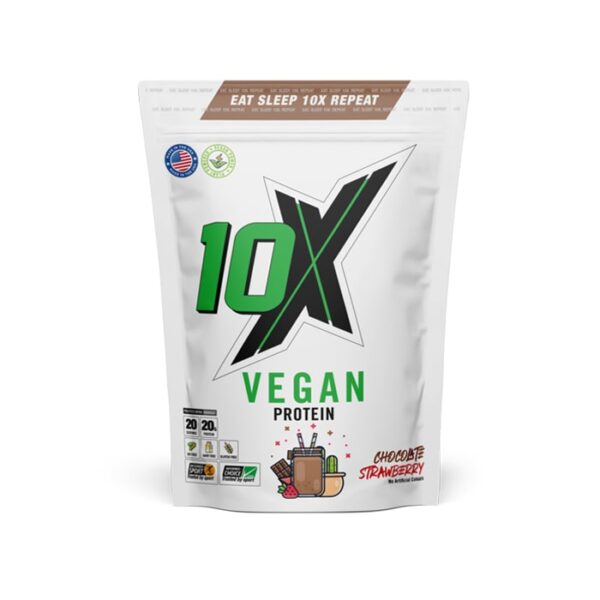 10X VEGAN PROTEIN With taste Chocolate and Strawberry 20 Servings